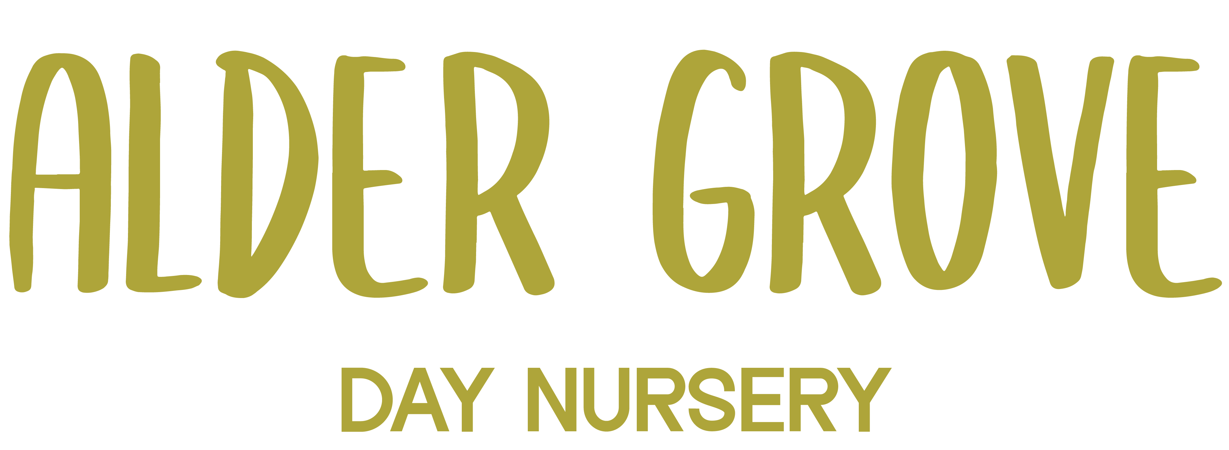 Alder Grove wordmark on dark background